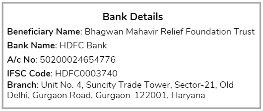 Donation at bank